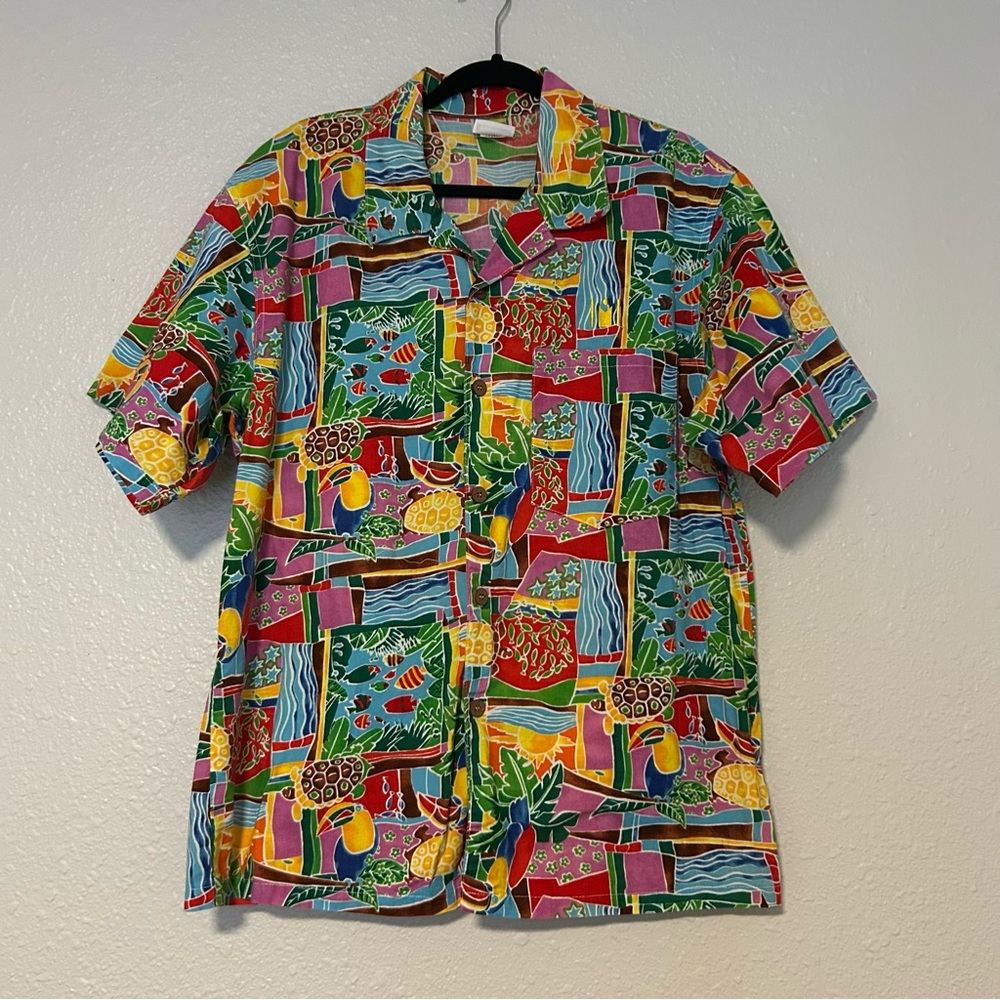 Toucan Dance Fast Lane Clothing Vintage 90s Button Down